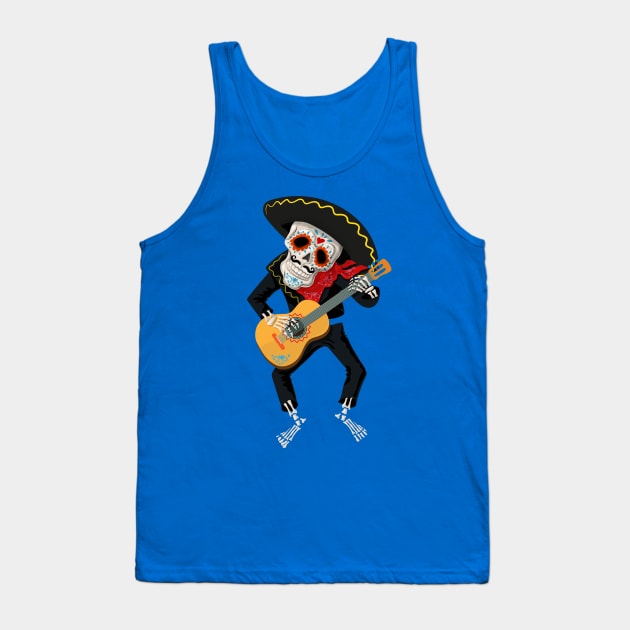 Sugar Skull Guitarist Tank Top by DANPUBLIC